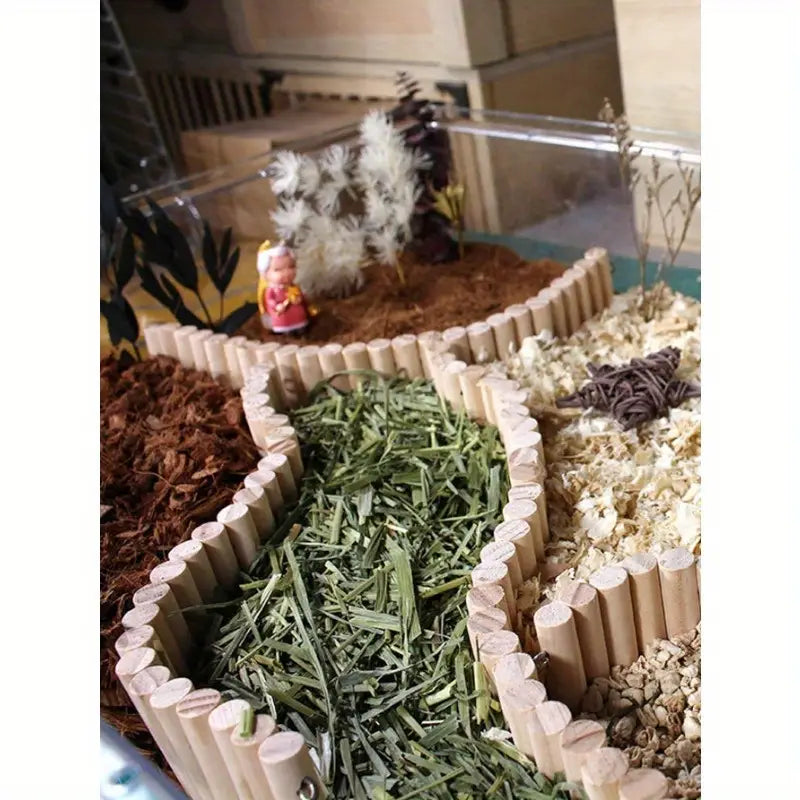 Hecke aus Holz für kleine Nager